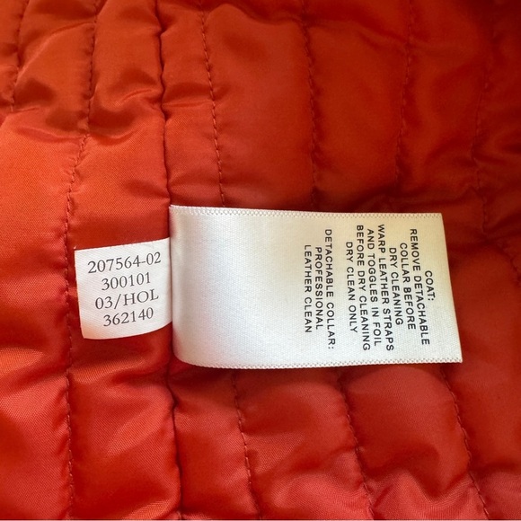 Banana Republic Women's Orange Wool Toggle Zip Coat Size Med Winter Cozy Jacket - Picture 5 of 11
